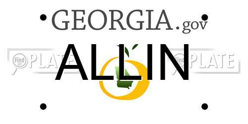 ALLIN Georgia License Plate