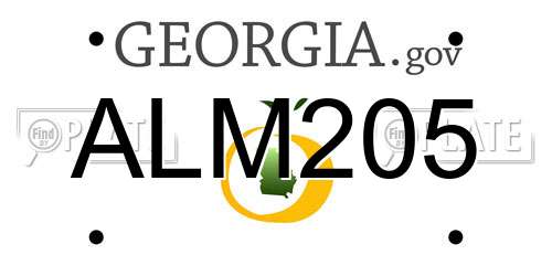 ALM205 Georgia License Plate