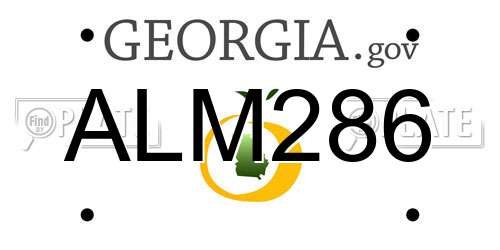 ALM286 Georgia License Plate