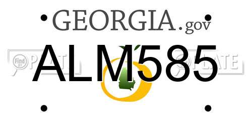 ALM585 Georgia License Plate