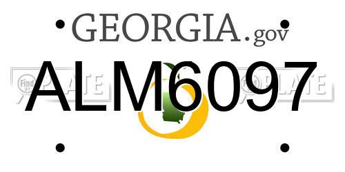 ALM6097 Georgia License Plate