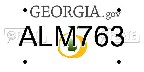 ALM763 Georgia License Plate