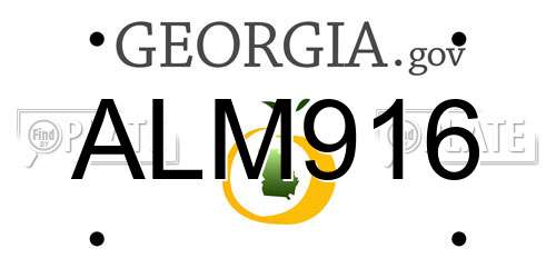 ALM916 Georgia License Plate