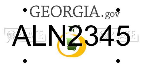 ALN2345 Georgia License Plate