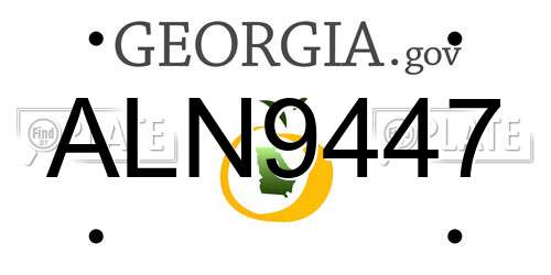 ALN9447 Georgia License Plate