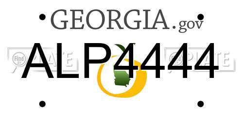 ALP4444 Georgia License Plate