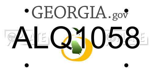ALQ1058 Georgia License Plate