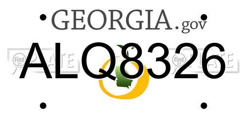 ALQ8326 Georgia License Plate