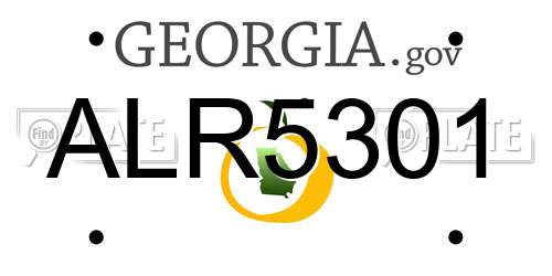 ALR5301 Georgia License Plate