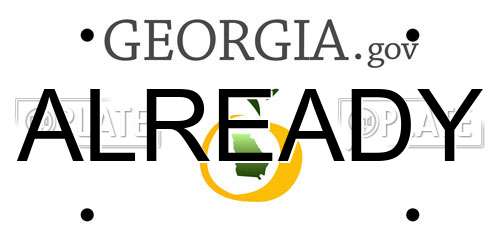 ALREADY Georgia License Plate