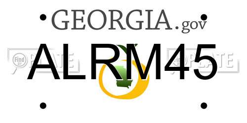 ALRM45 Georgia License Plate