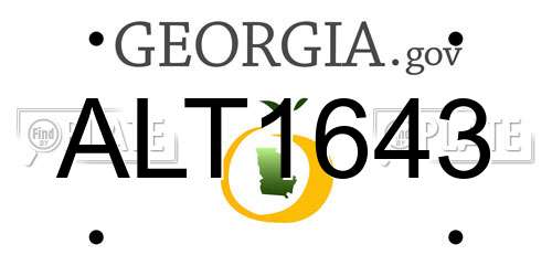 ALT1643 Georgia License Plate