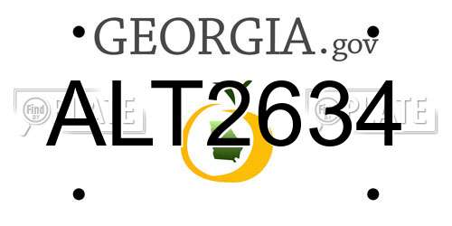 ALT2634 Georgia License Plate