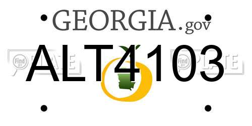 ALT4103 Georgia License Plate