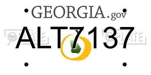 ALT7137 Georgia License Plate