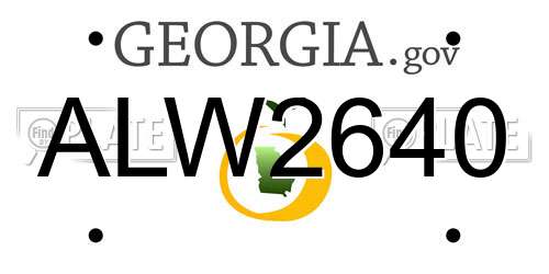 ALW2640 Georgia License Plate