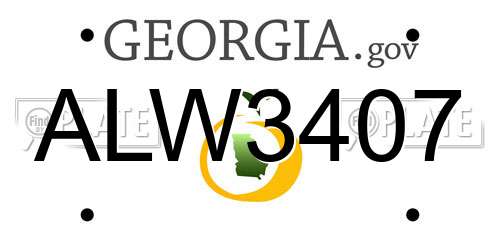 ALW3407 Georgia License Plate