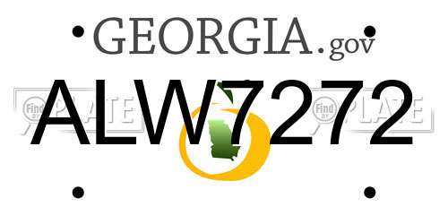 ALW7272 Georgia License Plate