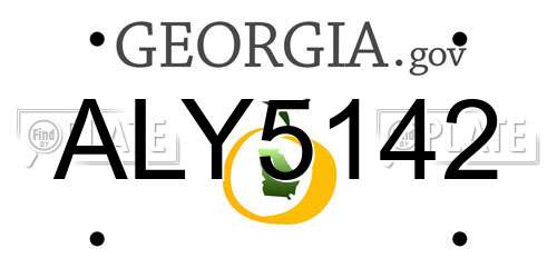 ALY5142 Georgia License Plate