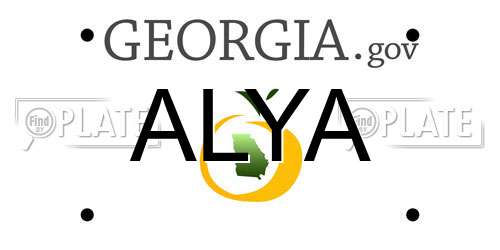 ALYA Georgia License Plate