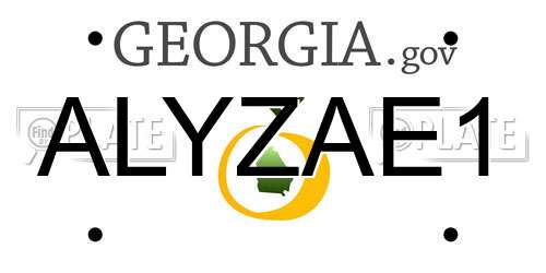 ALYZAE1 Georgia License Plate