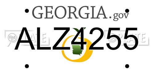 ALZ4255 Georgia License Plate