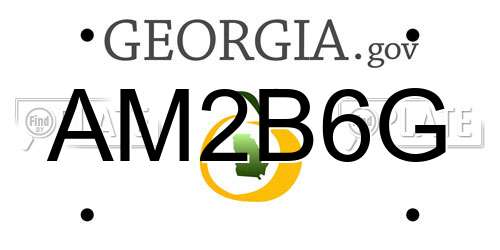 AM2B6G Georgia License Plate