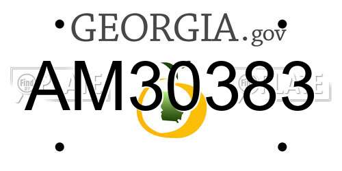 AM30383 Georgia License Plate