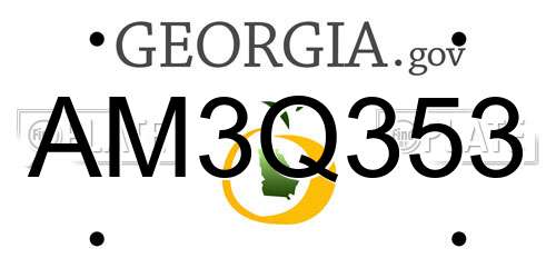 AM3Q353 Georgia License Plate