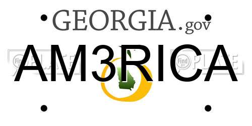 AM3RICA Georgia License Plate