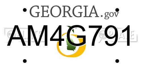 AM4G791 Georgia License Plate