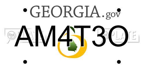 AM4T3O Georgia License Plate