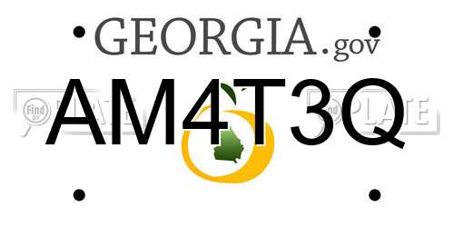 AM4T3Q Georgia License Plate
