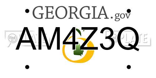 AM4Z3Q Georgia License Plate