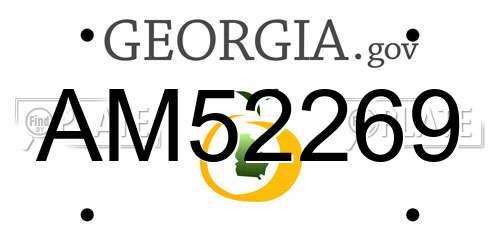 AM52269 Georgia License Plate