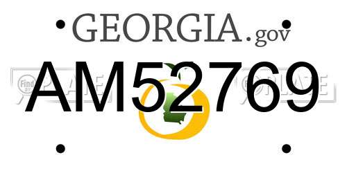 AM52769 Georgia License Plate