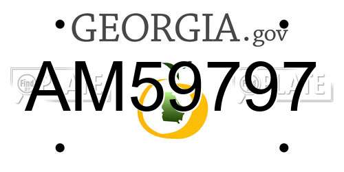 AM59797 Georgia License Plate