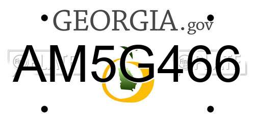 AM5G466 Georgia License Plate