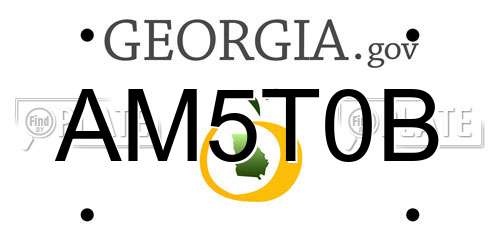 AM5T0B Georgia License Plate