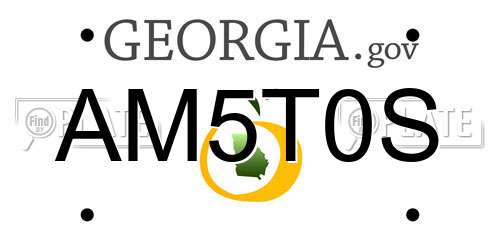 AM5T0S Georgia License Plate