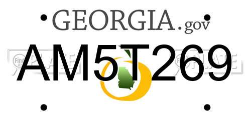 AM5T269 Georgia License Plate