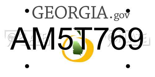AM5T769 Georgia License Plate