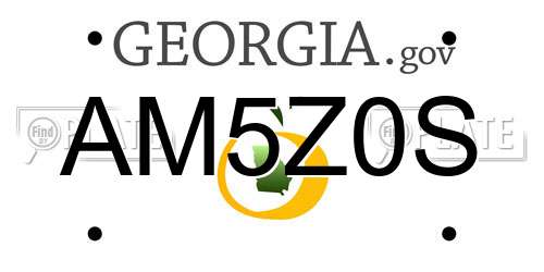 AM5Z0S Georgia License Plate