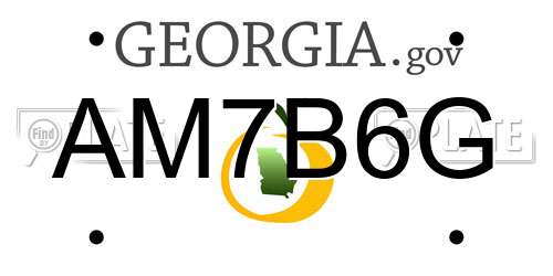 AM7B6G Georgia License Plate
