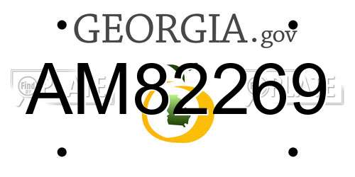 AM82269 Georgia License Plate