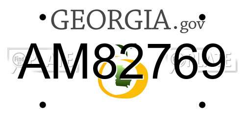 AM82769 Georgia License Plate