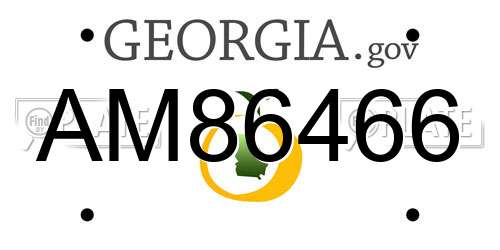 AM86466 Georgia License Plate