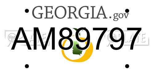 AM89797 Georgia License Plate