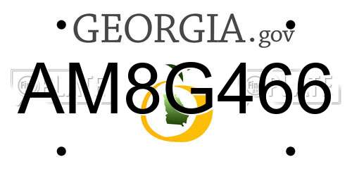 AM8G466 Georgia License Plate