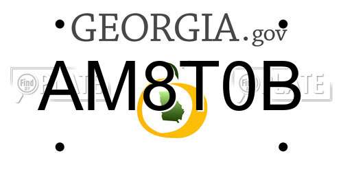 AM8T0B Georgia License Plate